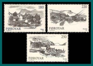 Faroe Islands 1982 Villages, MNH 83-85,SG71-SG73