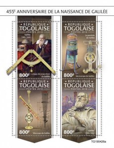 Galileo Galilei Science Stamps Togo 2019 MNH Polymath Famous People 4v M/S