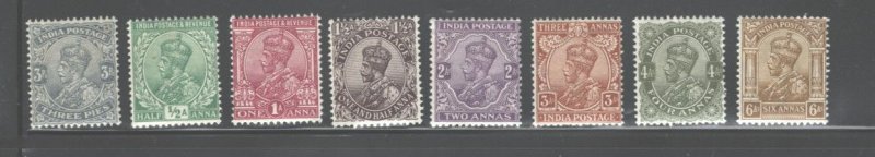 INDIA, 1911 - 1923 GEORGE V MH #80 - 94  C.V.=$122.00