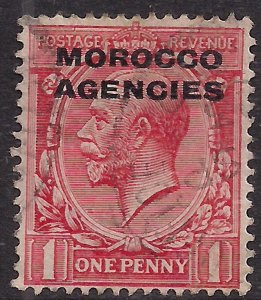 Morocco Agencies 1914 KGV 1d Scarlet used SG 43 ( R902 )