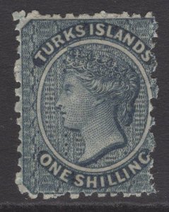 TURKS ISLANDS SG3 1867 1/= DULL BLUE MTD MINT