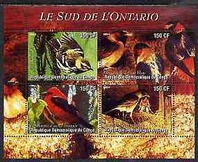 CONGO KINSHASA - 2004 - Birds, South Ontario - Perf 4v Sheet - MNH-Private Issue