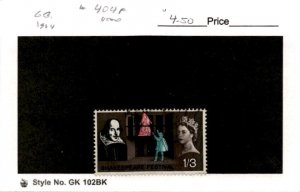 Great Britain, Postage Stamp, #404p Phospher Used, 1964 Shakespeare (AC)