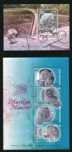 Papua New Guinea 1325, 1326 Marilyn Monroe Stamp Sheets MNH 2008