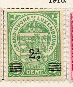 Luxembourg 1916 Early Issue Fine Mint Hinged 2.5c. Surcharged 133881