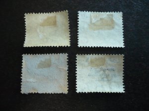 Stamps - Malay Federated States - Scott# 38,41,42,46- Used 4 Stamps