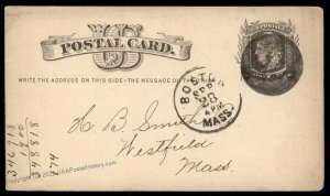 USA 1800s Boston Mass Negative Numeral 7 Fancy Cancel Cover 94941