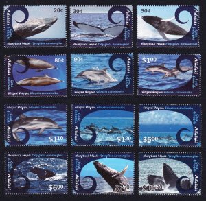 Aitutaki Cetaceans Whales Dolphins 12v 2012 MNH SC#581-592 SG#779=780