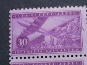 ​CUBA-1954  AIRMAIL-SC # C102  68 YEARS OLD STAMPS- MNH BLOCK-VF-LAST ONE