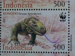 INDONESIA-2000-SC# 1914a WWF-CONSERVATION- PREHISTORY ANIMALS MNH SHEET VF