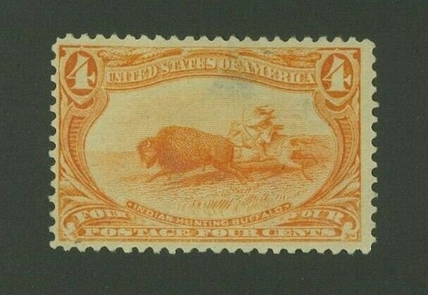 US 1898 4c orange Indian, Scott 287 Mint No Gum, Value = $110.00