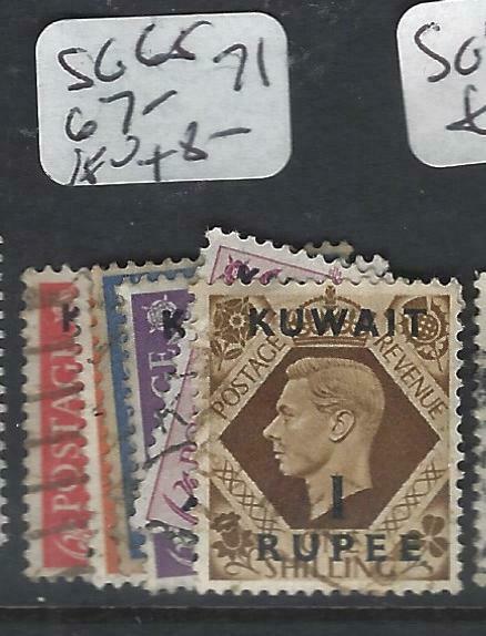 KUWAIT   (P2804B) ON   GB  KGVI  SG 65, 67-71   VFU