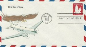 UC25 6c FIPEX AIR MAIL STAMPED ENVELOPE - Unknown add-on cachet
