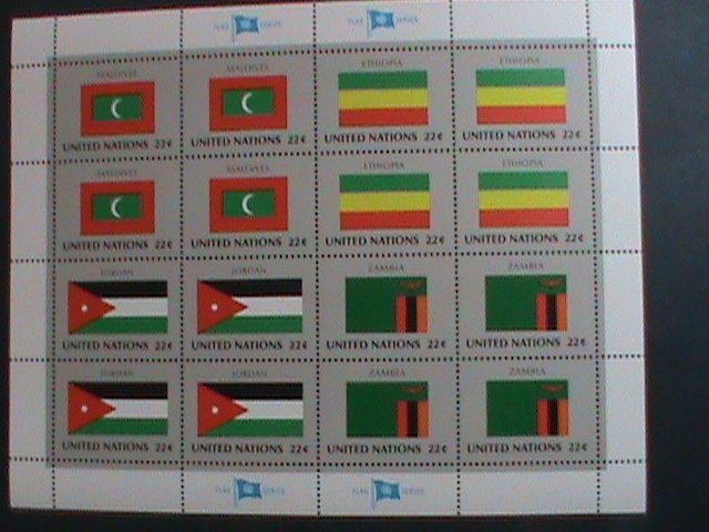 ​UNITED NATION-1986 SC#481-484 U. N. FLAGS SERIES MNH FULL SHEET- VERY FINE