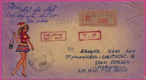 ag1563 - VIETNAM - Postal History - COVER to NORWAY 1981- T.P.
