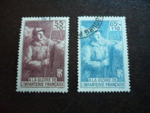 Stamps - France - Scott# B71-B72 - Used Set of 2 Stamps