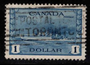 CANADA Scott  262 Used 1$ Battleship stamp