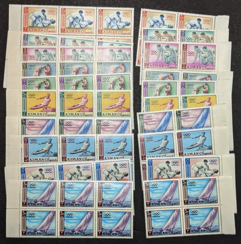 EDW1949SELL : AJMAN 1965 Scott #27-36 Olympics 10 Cplt sets All VF MNH. Cat $71.