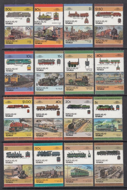 Tuvalu Nukulaelae 1-20 Trains MNH VF