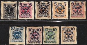 Sweden Semi-Postals B12-20 Used and OG