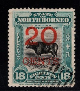 North Borneo Scott 148 surcharged Banteng (Wild Ox) Used stamp