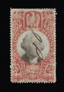 EXCELLENT GENUINE SCOTT #R146 F-VF 1872 CLARET & BLACK 3RD ISSUE REVENUE #18751