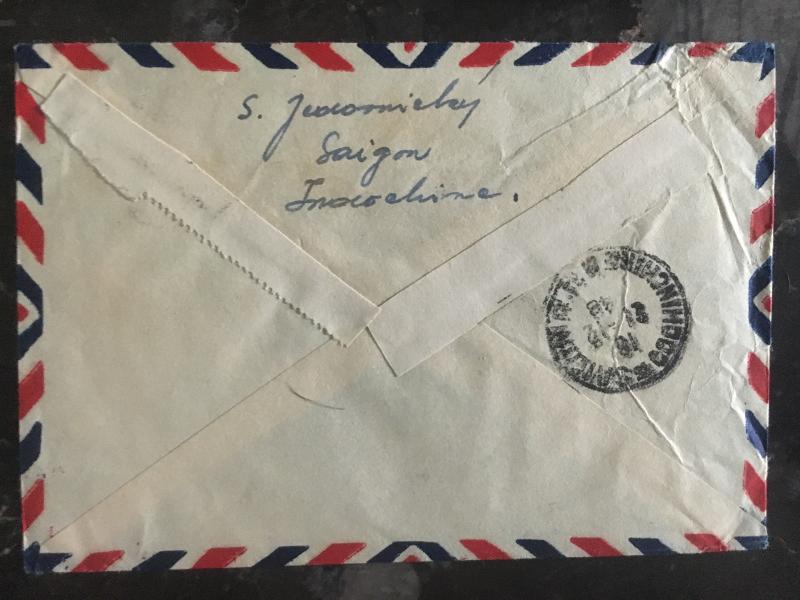 1948 Saigon Vietnam Airmail Cover to Czechoslovakia