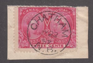 New Brunswick Split Ring Town Cancel, Chatham, JY 22, 97