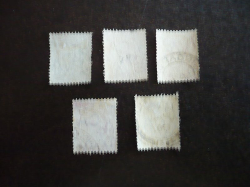 Stamps - Straits Settlements - Scott# 129-132,134 - Used Part Set of 5 Stamps