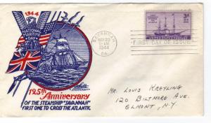 US 923 (Me-5) 3c Steamship FDC Savannah GA Smartcraft/ Staehle Cachet ECV $36.00