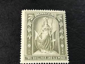 MALTA # 64-MINT/HINGED-----SINGLE----OLIVE-GREEN-----1919