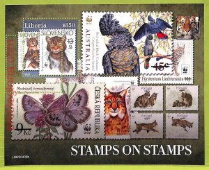 B0502 - LIBERIA - MISPERF ERROR Stamp Sheet - 2022 - WWF Animals-