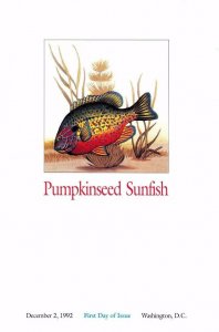 USPS First Day Ceremony Program #2481 Pumpkinseed Sunfish Fishing 1992