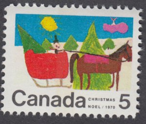 Canada - #520p  5c Christmas, Horse-Drawn Sleigh, WCB Tagged - MNH