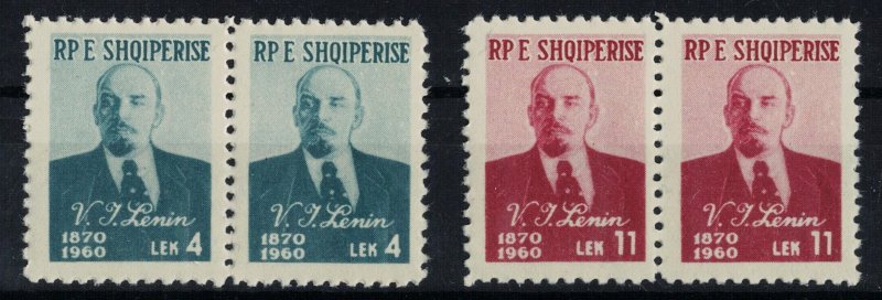 ALBANIA 1960 - V.I. Lenin, 90th anniversary / complete set MNH, pairs