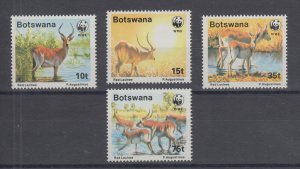 Botswana Sc 432-435 MNH. 1988 WWF cplt. Animals