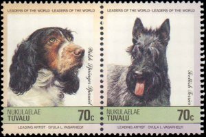 Tuvalu-Nukulaelae #35-38, Complete Set(4), Pairs, 1985, Dogs, Never Hinged