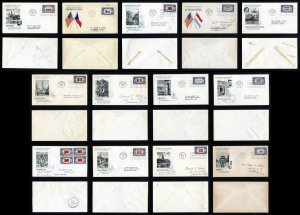 # 909 - 921 First Day Covers with various cachets Washington, DC - 1943 to 1944