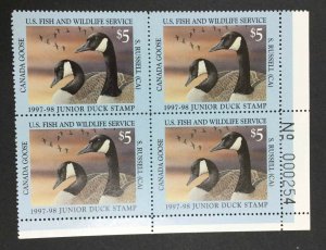 MOMEN: US STAMPS #JDS5 JUNIOR DUCK MINT NH PLATE BLOCK LOT #75451