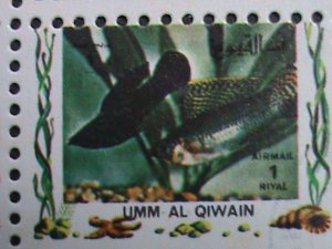 ​UMM AL QIWAIN-1973 LOVELY TROPICAL FISHES-CTO MINI SHEET VERY FINE