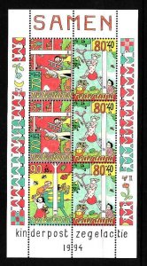 Netherlands-Sc#B685a-sheet-unused-NH-Child Wildfare1994-