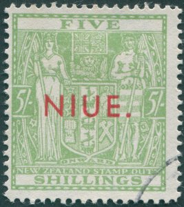 Niue 1967 5s pale yellowish green Wmk sideways SG88 used