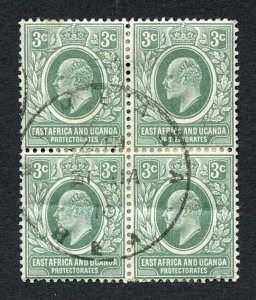 KUT SG35 3c Grey Green CDS Block of FOUR (bottom pair creased)