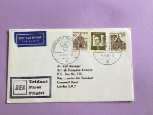 Germany BEA Trident First Flight 1966 Flight Stamp Cover R45876