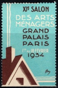 1934 France Poster Stamp 11th Annual Household Arts Exhibition & Salon MNH