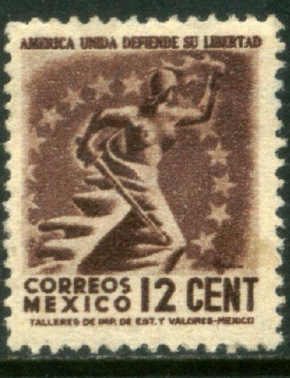 MEXICO 790, 12c Liberty. Mint, Hinged. (758)