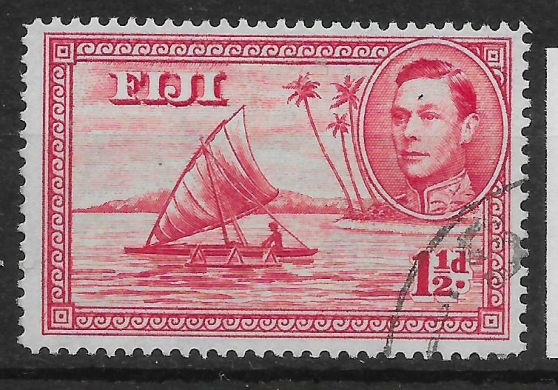 FIJI SG252b 1942 1½d CARMINE DIEII p14 USED