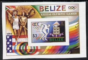 Belize 1984 Discus (Olympics) unmounted mint imperf m/she...