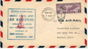 US Army Air Maneuvers Chicago IL 1931 Trans American Aeronautical Corp. in Blue