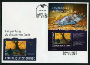 GUINEA 2019 THE PAINTINGS OF VINCENT van GOGH SOUVENIR SHEET FDC